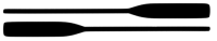 Black oars on transparent background
