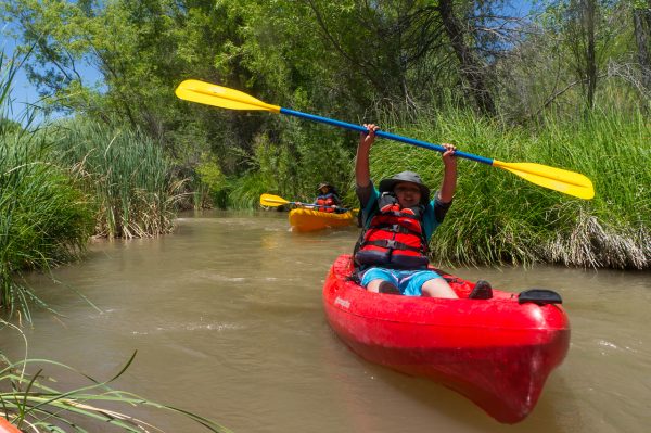 Grand Canyon Youth participant on a kayak